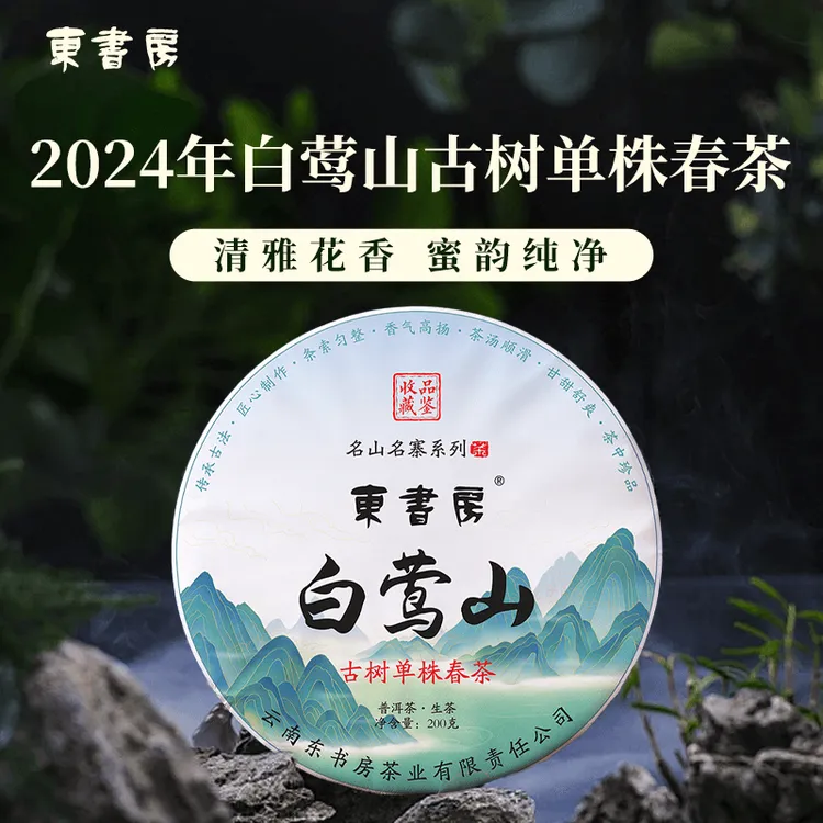【热售】东书房临沧白莺山2024年古树单株春茶清雅花香200g生普饼