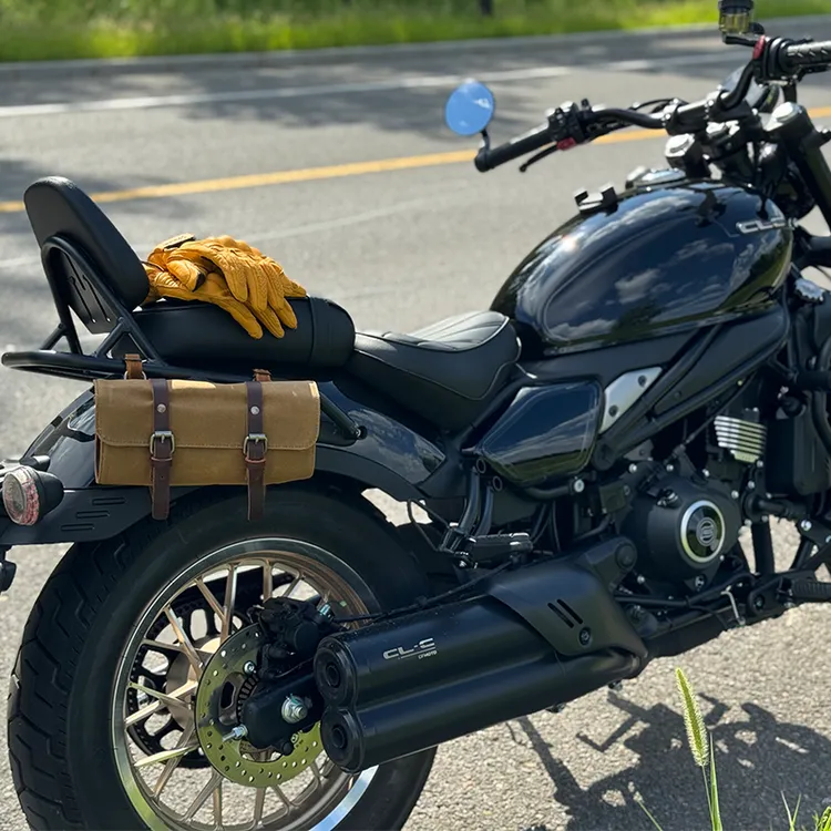 适用春风450CLC单座双座巡航摩托车侧边包防水帆布后尾小挂包