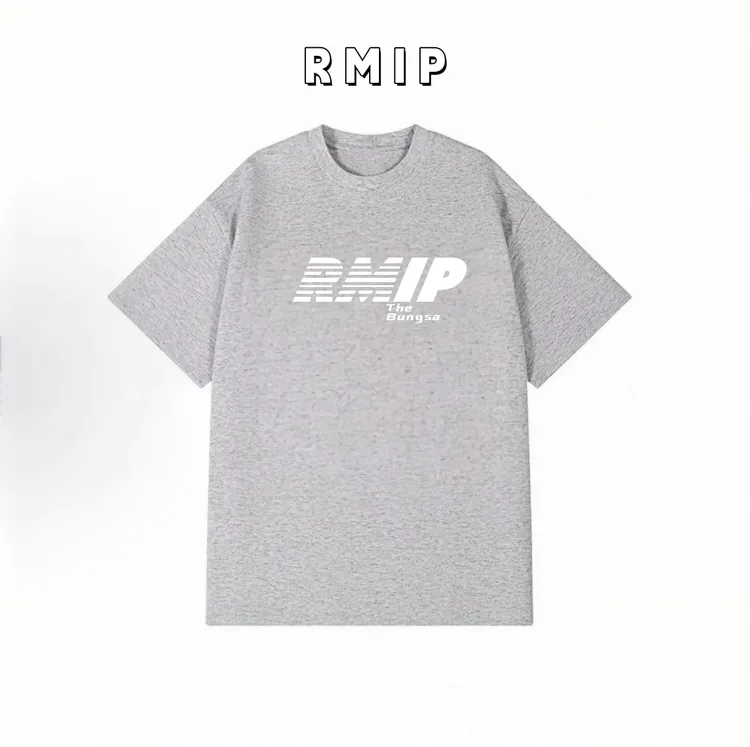 RMIP 美式高街潮牌字母纯棉短袖T恤女宽松小众设计感情侣夏季