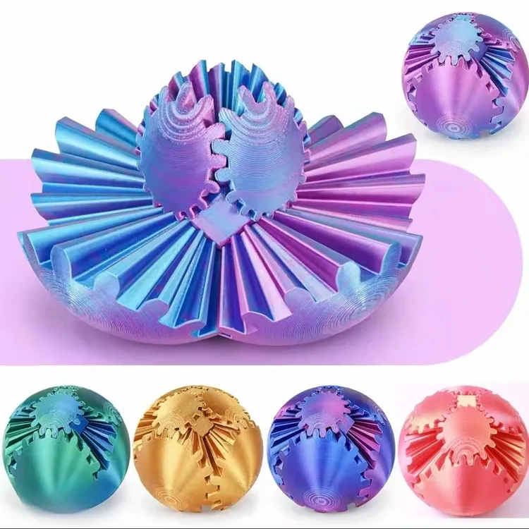 3D打印齿轮球益智解压玩具魔幻酷炫多彩积木魔方教学演示