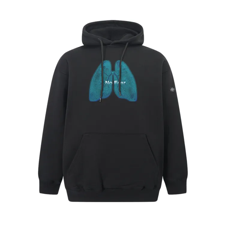 BLACK BRONZE NO FEAR 肺叶彩绘印花加绒宽松卫衣