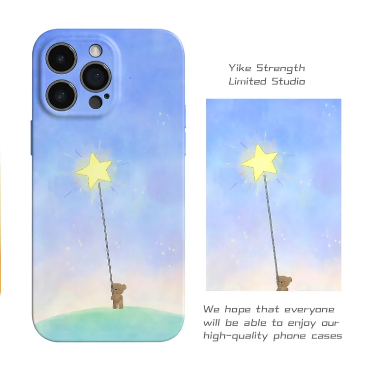 心愿小熊软壳适用iphone苹果15pro可爱手机壳VIVO华为