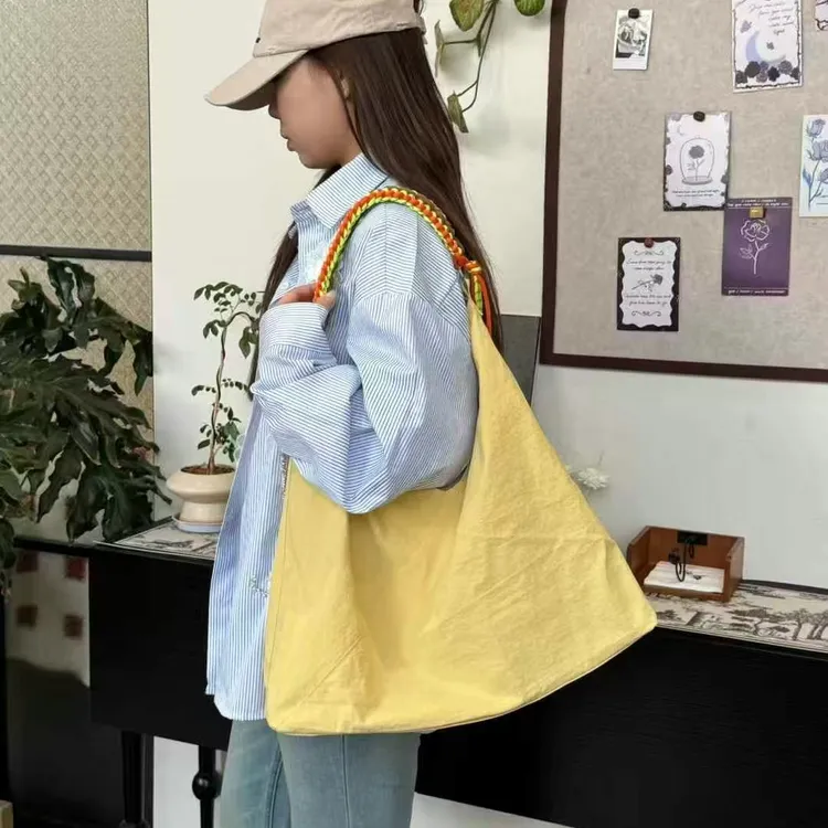 托特包女大容量港风简约单肩包小清新学生上课包时尚韩版手提包女