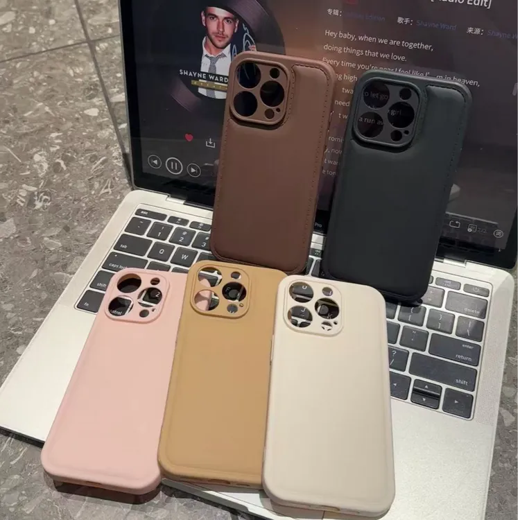 高级纯色防摔气垫壳适用苹果17promax/16手机壳iPhone15pro/14/13