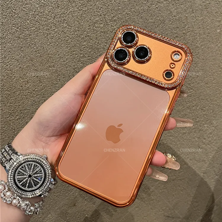 奢华水钻苹果17promax手机壳女款高级感透明小众时尚女神款软壳