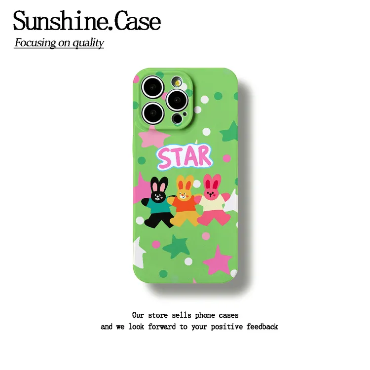 星星小兔菲林软壳适用苹果oppo华为vivo小米手机壳创意个性