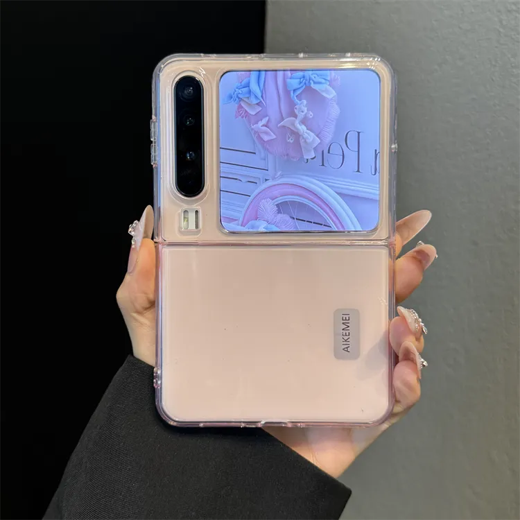 适用华为purax折叠屏手机壳pocket2简约小清新novaflip多巴胺透色