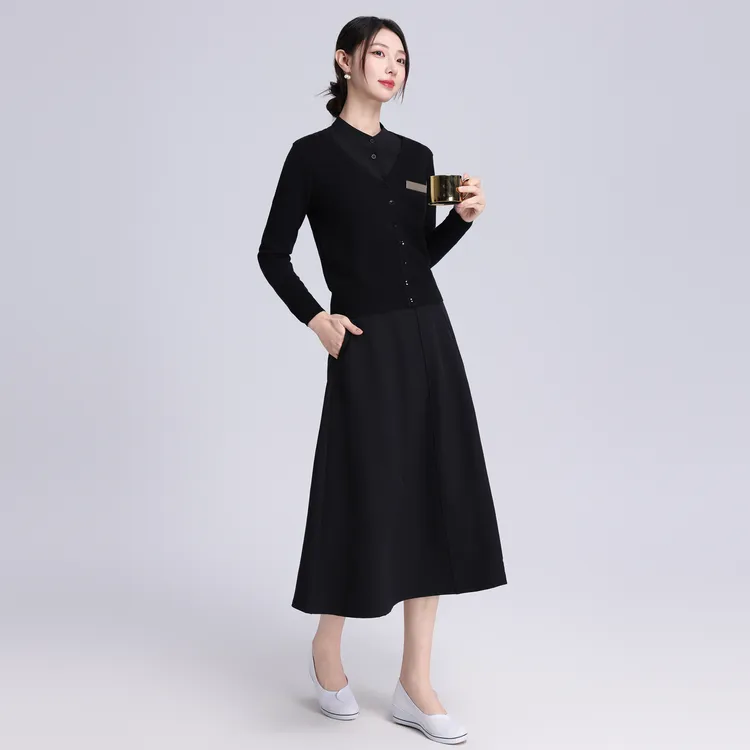 美容师工作服女秋冬高端美发美容院皮肤管理医美前台酒店长袖套装