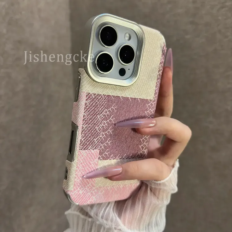 ins复古电镀布纹适用苹果16promax手机壳15pro小众14女款13网红12