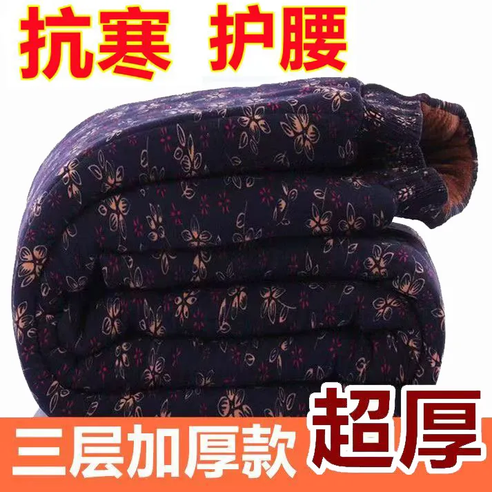 中老年加大码仿驼绒棉裤男女高腰加大保暖裤老人防寒加厚宽松超厚