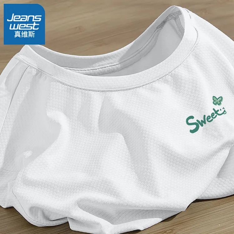 真维斯冰丝短袖t恤女2025新款夏运动上衣大码胖mm网眼透气速干衣X