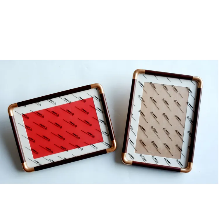 A4仿红木圆角相框 中式质感适配证书/画作/合影 安全圆角易安装