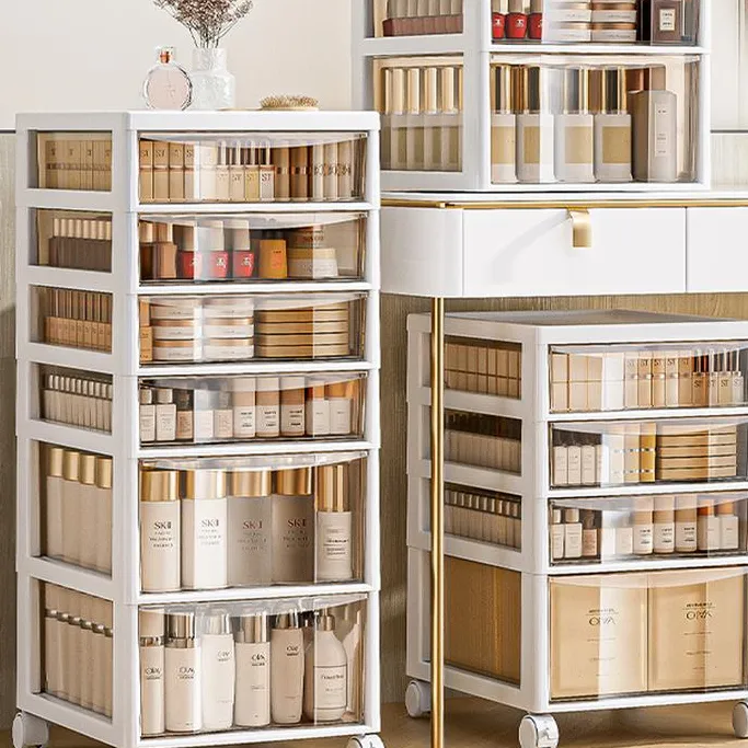 桌面收纳盒抽屉式桌下收纳办公桌文具杂物化妆品口红梳妆台置物架