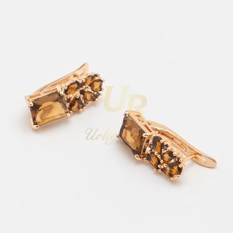 合金锆石耳饰 29-UR【顺丰包邮-无运费险】巧克力钻扣玫瑰金色 耳饰