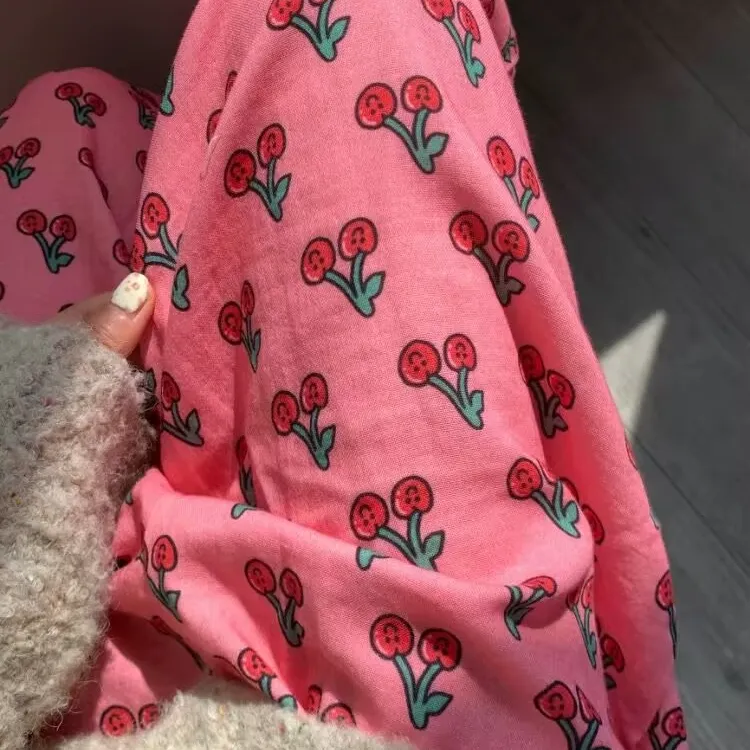 遛弯裤卡通睡裤女四季宽松新款居家休闲长裤