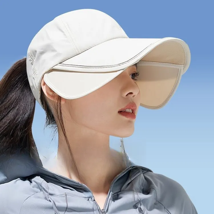 夏季防晒帽子女2025新款加大帽檐户外运动鸭舌帽遮太阳帽防紫外线