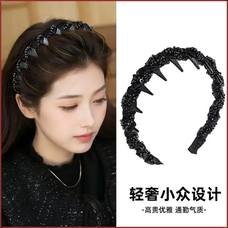 新款2025路易斯繁星发箍 轻奢气质小香风手工串珠发箍 正反两戴