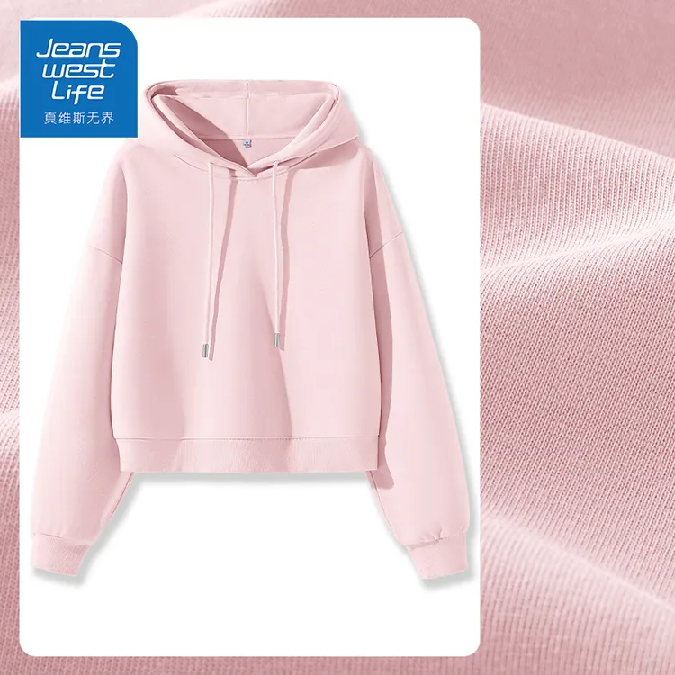 真维斯无界女士美式复古学院风套头卫衣彰显青春活力适配校园穿搭