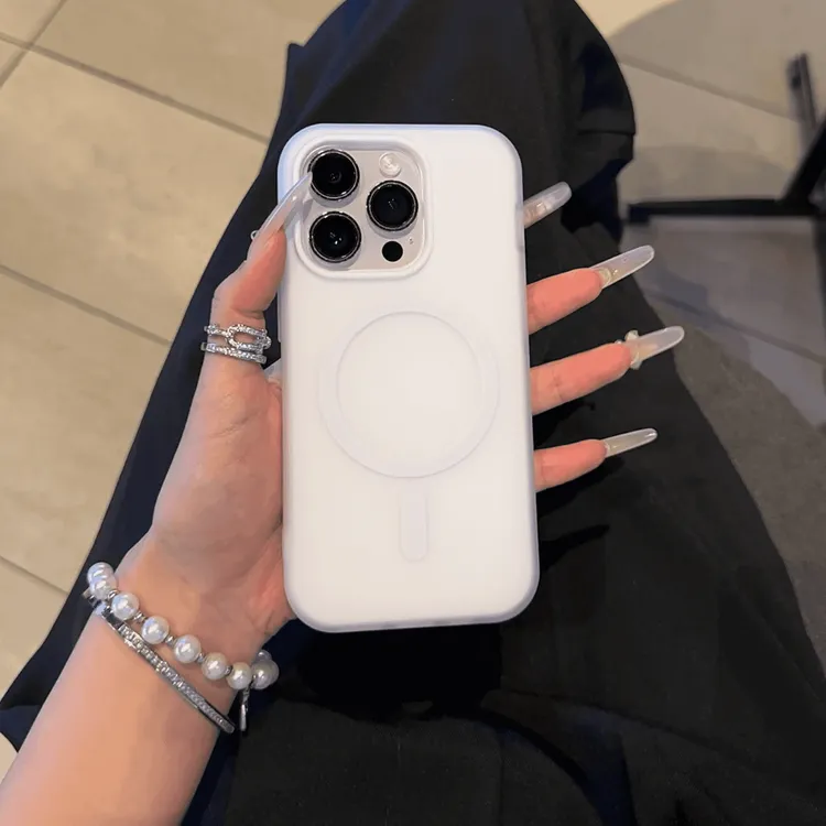 多巴胺纯色磁吸适用iPhone16/15苹果13手机壳14简约11果冻二合一