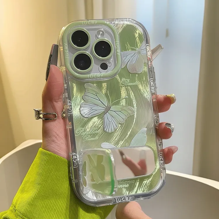 春夏晕染蝴蝶支架适用iphone16手机壳苹果华为vivo小米OPPO荣耀套