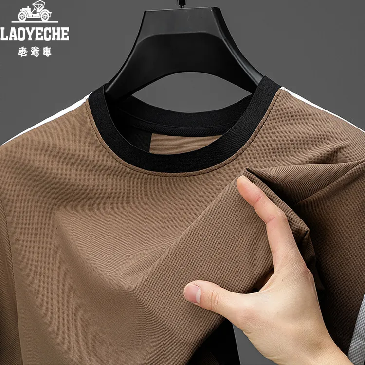 【源头优品】老爷车品牌男装休闲夏季时尚薄款潮流圆领短袖透气T恤