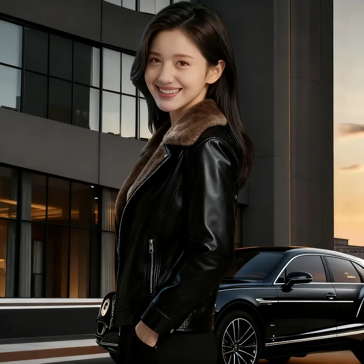 2025冬季男款皮衣时尚百搭立领加绒秋冬短款宽松型皮衣