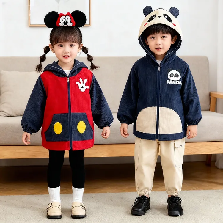 儿童罩衣秋冬款加大防水防脏百搭外套中大童拉链正穿衣男女孩护衣