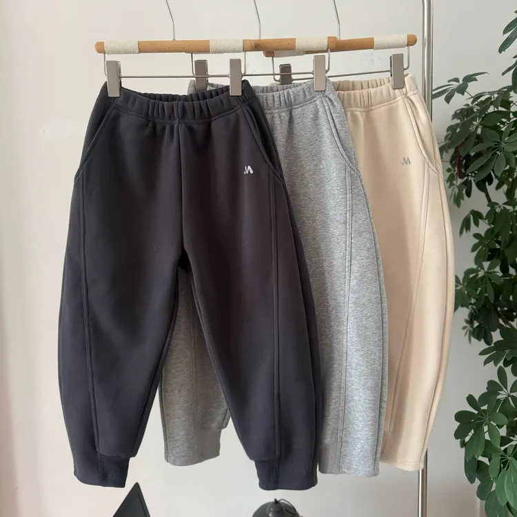 加绒加厚儿童裤子中大童休闲卫裤秋冬休闲宽松束脚裤9903