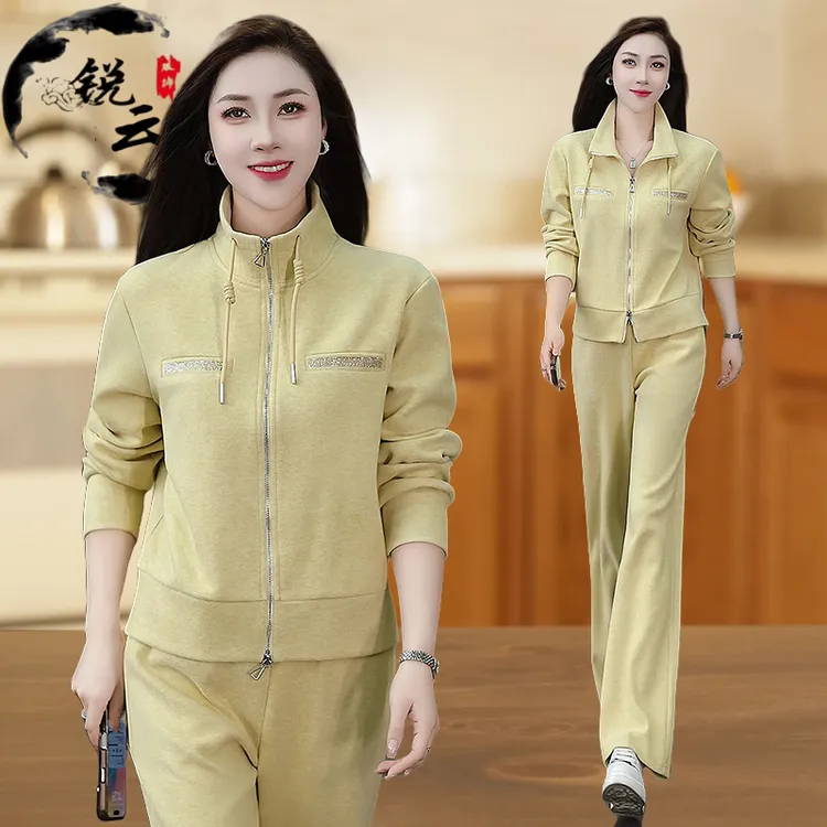 休闲运动套装女士2025新款减龄卫衣显瘦长袖运动服秋装大码春秋季