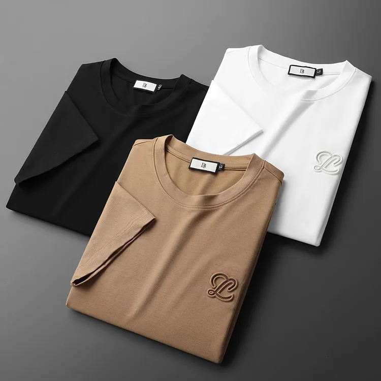 考蒂玻帕2025新款夏薄款休闲男修身时尚潮流凉感圆领短袖宽松纯色