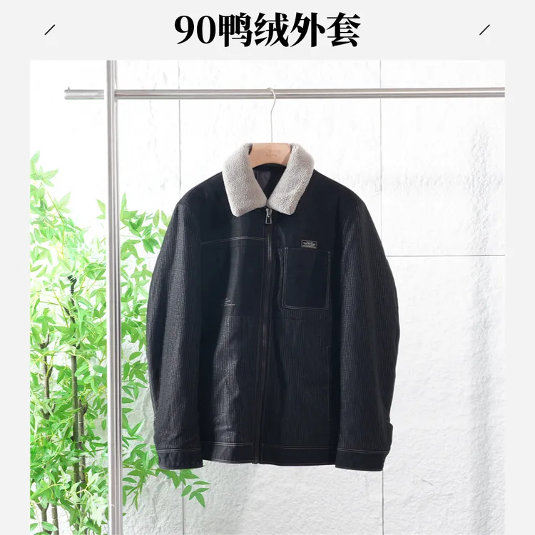 品牌撤柜冬季男士可拆卸毛领防风羽绒服休闲保暖鸭绒外套9Y027