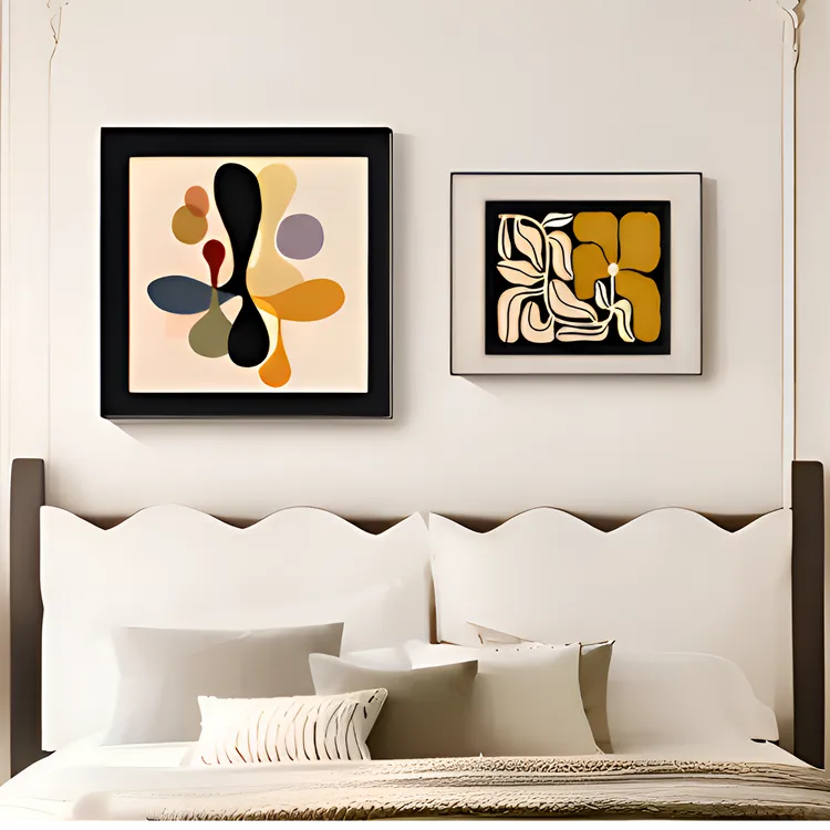 卧室床头儿童房餐厅沙发背景挂画简约大气轻奢时尚奶油流行装饰画