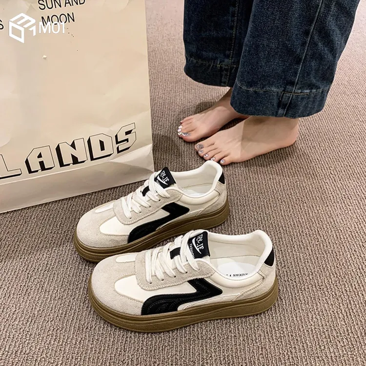 M01爆款德训鞋女2025秋季新款百搭平底休闲运动板鞋潮阿甘鞋子潮