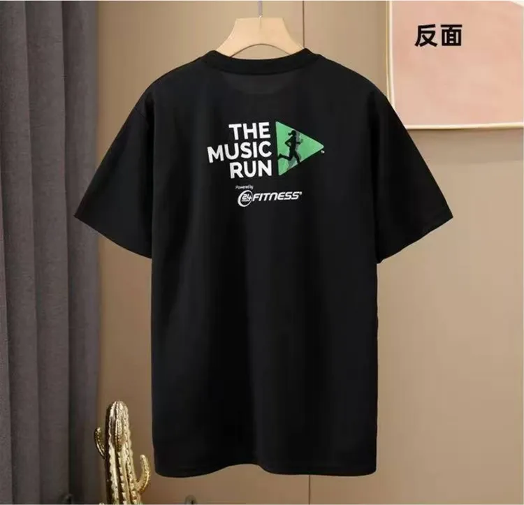 外贸短袖T恤衫男士运动夏季字母黑色速干透气圆领休闲百搭潮流