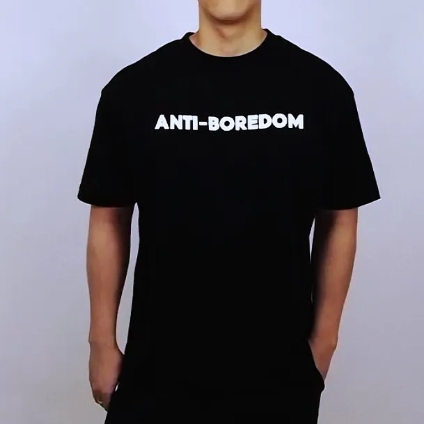 落肩袖宽松短袖情侣夏季通用T恤黑色春夏黑白白色