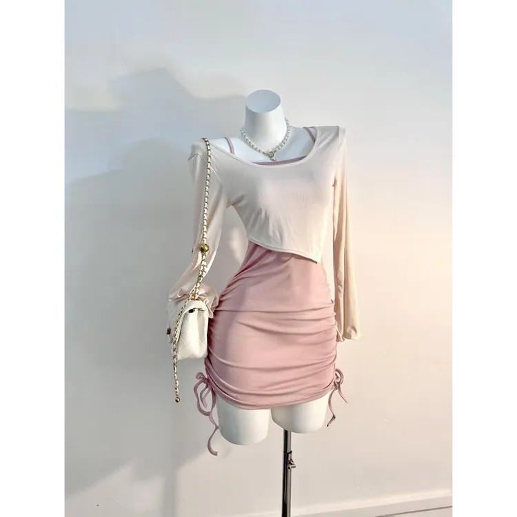 紫色法式复古晕染温柔网纱连衣裙气质优雅印花新款度假轻奢长裙子