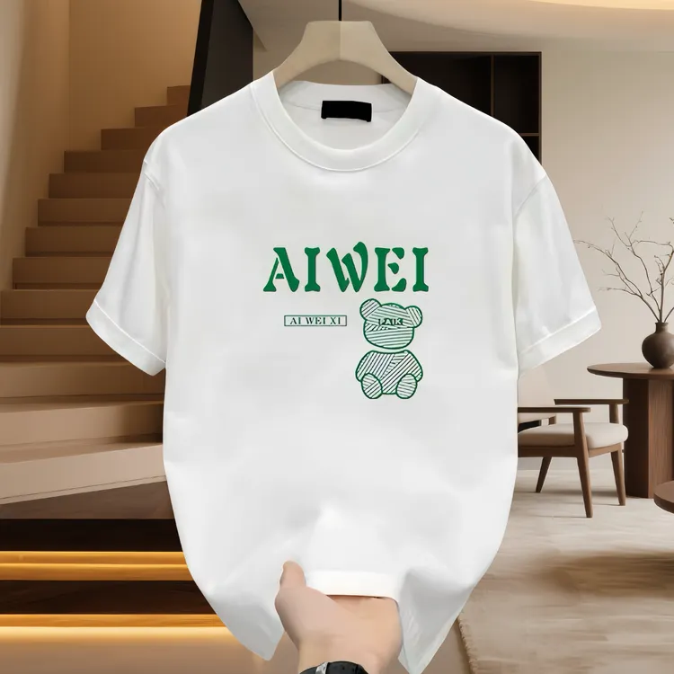 夏季100%纯棉青年男女款短袖T恤男士潮流ins百搭宽松圆领印花上衣