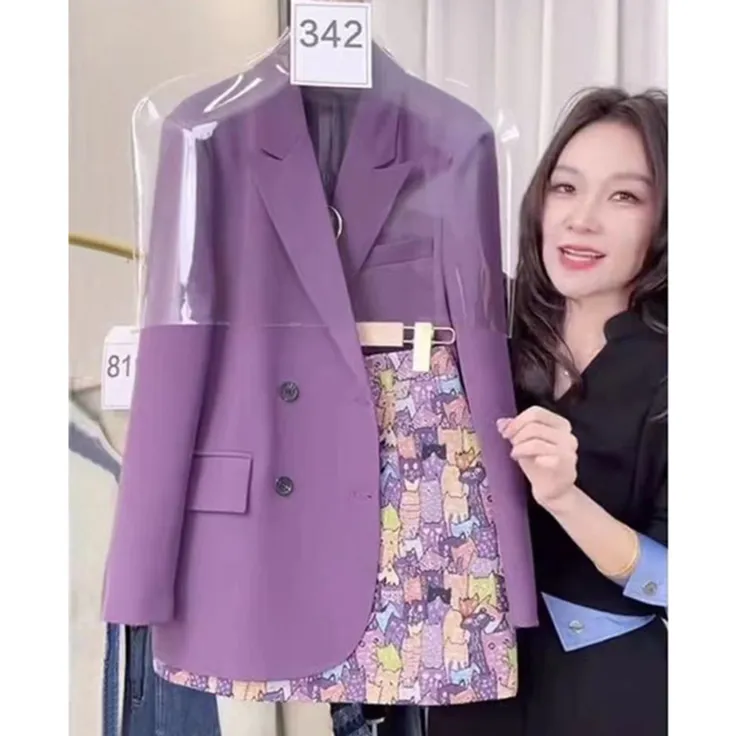 今年流行爆款西装套装女春秋2025新款高级感西服印花半身裙两件套