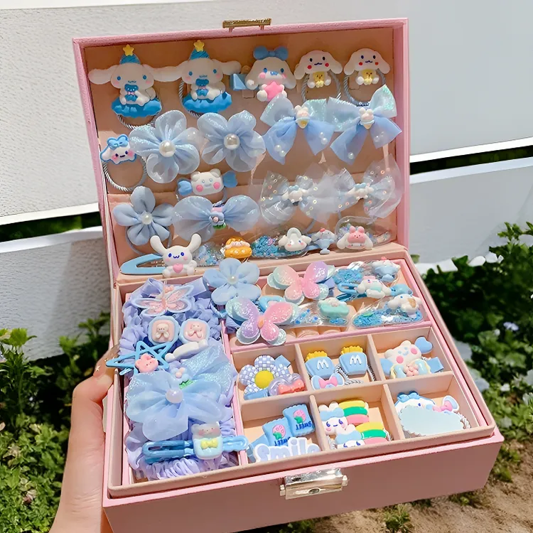 大耳狗发夹全搞定！儿童礼盒套装发卡头绳女童可爱卡通发饰首饰盒