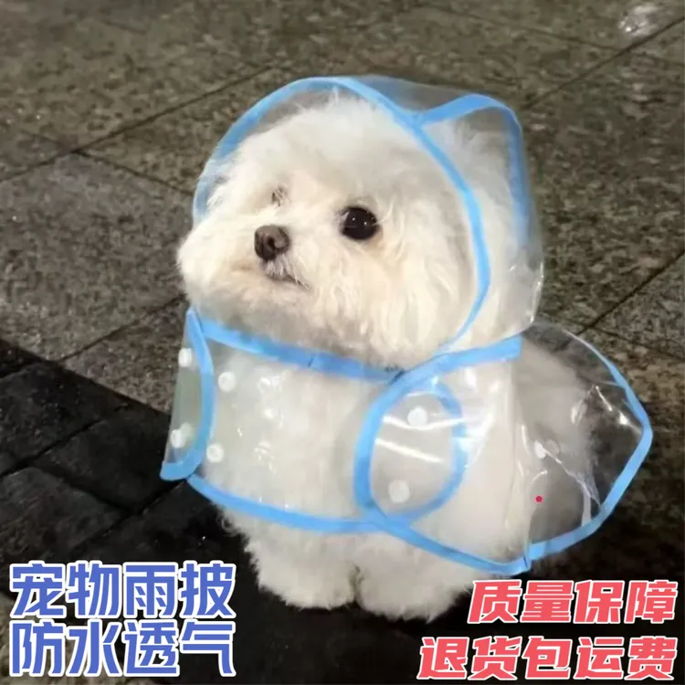 狗狗雨披清晰防水遛狗用品小型中型犬泰迪比熊雨天宠物透明防水衣