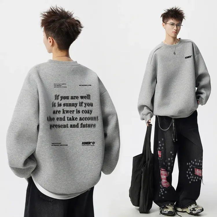 字母ins休闲学生秋季美式字母男卫衣圆领长袖百搭情侣宽松潮流