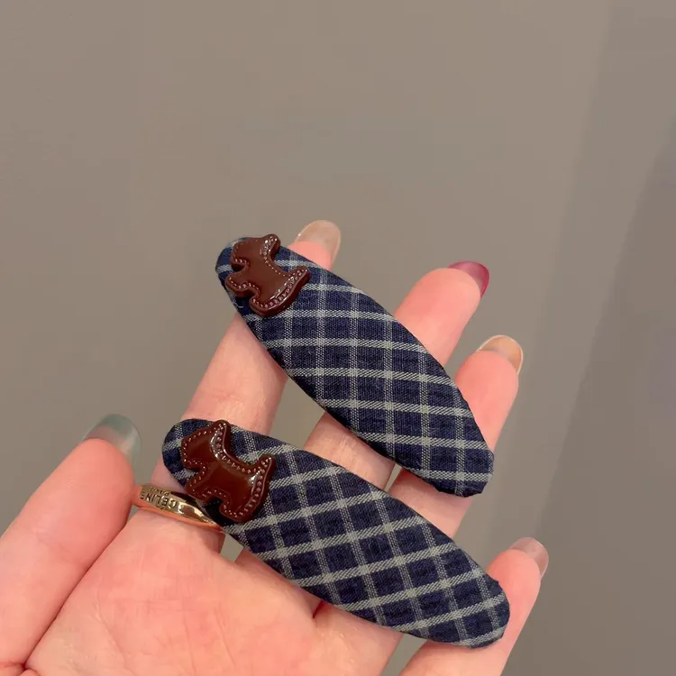 发卡复古时尚女ins风夹夹狗狗掰掰夹懒人碎发韩国刘海格纹夹子