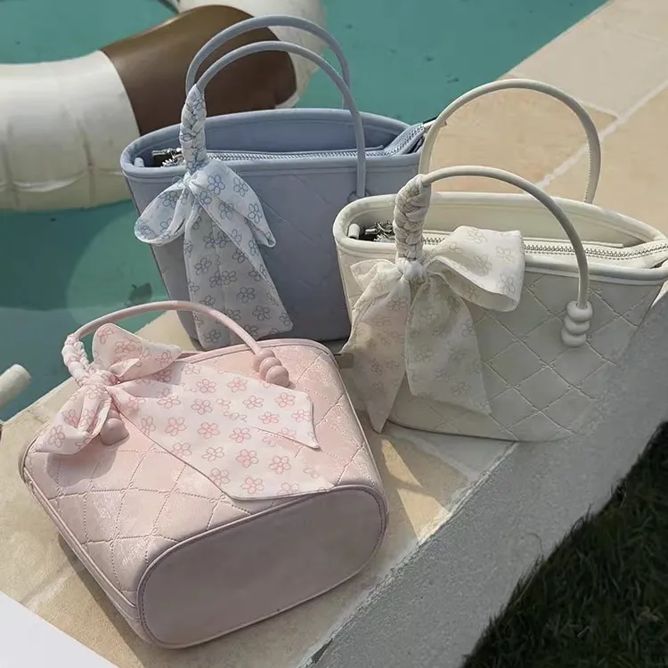 韩版小清新菜篮子手提包新款温婉甜美小众单肩包日常百搭斜挎包