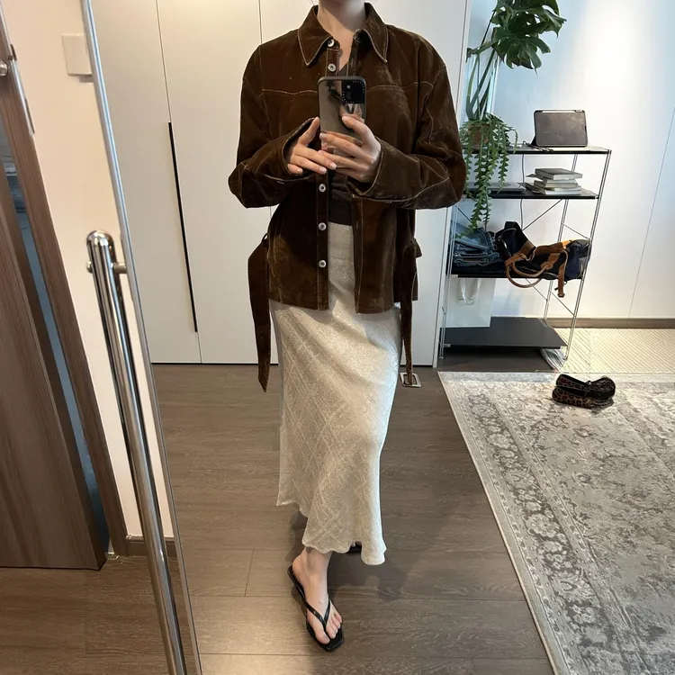 复古美拉德夹克外套女2025年秋季御姐时尚低腰带长袖系带牛仔衬衫