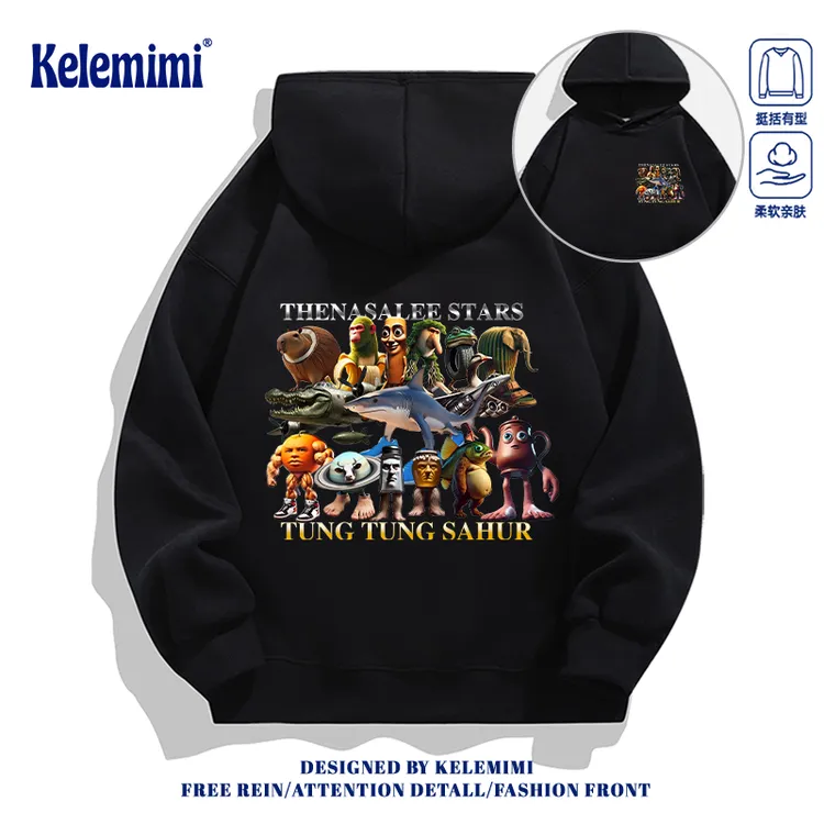 KELEMIMI国外AI山海经衣服儿童卫衣男童秋装2025新款女童外套春秋