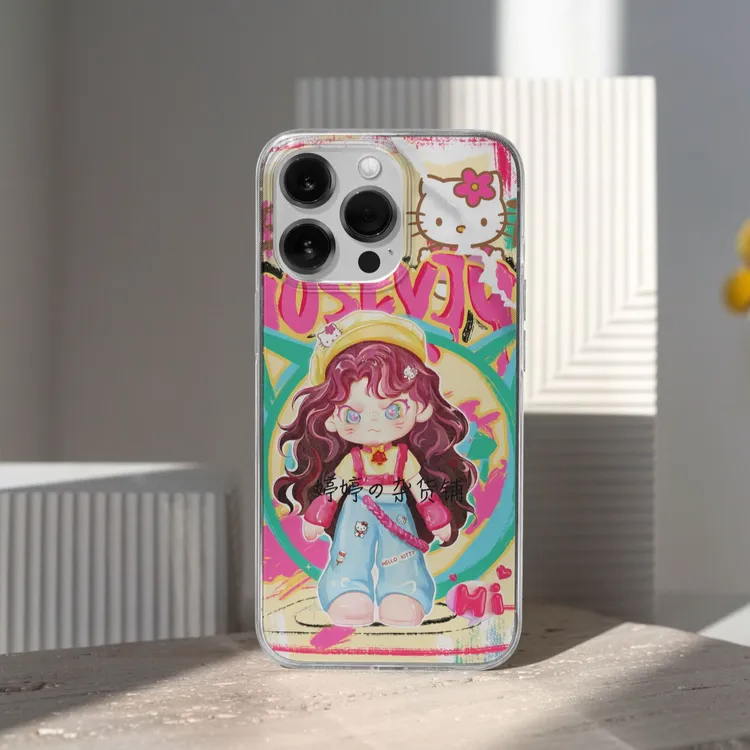 【为壳婷留】冬季款HelloKitty模内注塑imd创意防摔按键全包手机壳