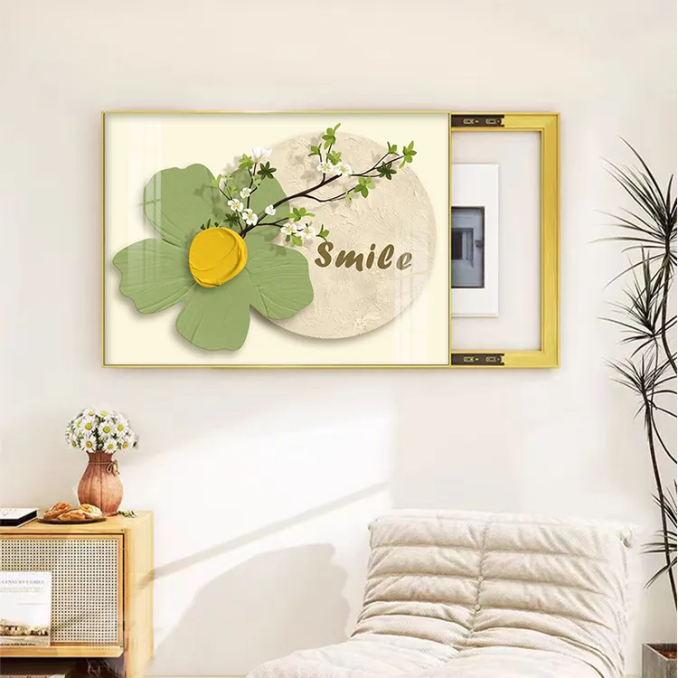 奶油风电表箱装饰画小清新电箱墙壁挂画立体感电闸盒开关遮挡壁画