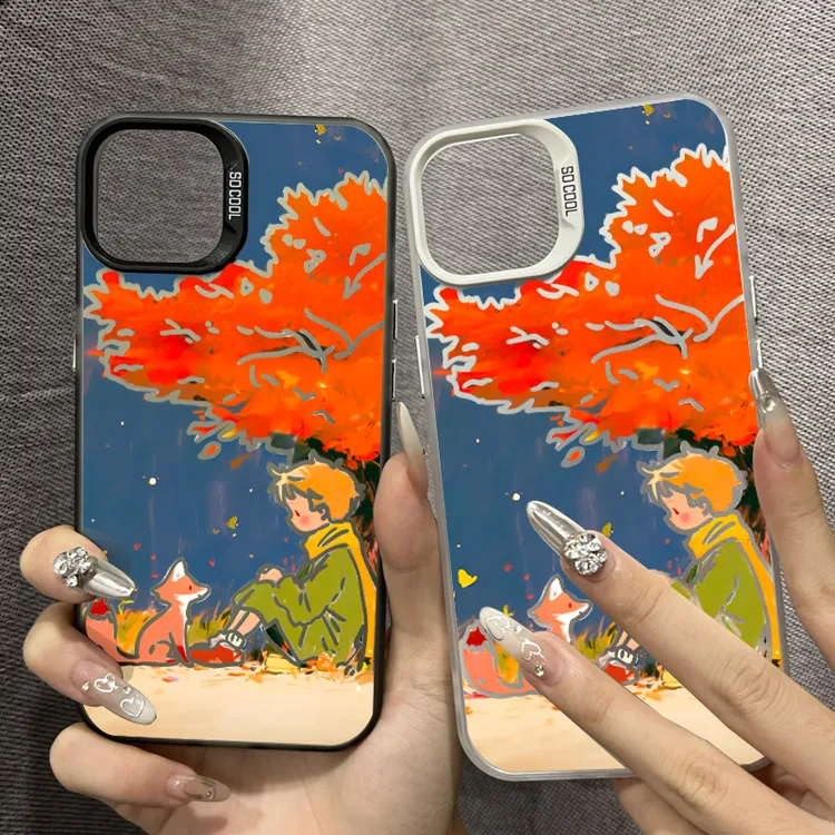 iPhone华为荣耀手机壳硬星球树下小王子OPPOVIVO镂空小米13适用于