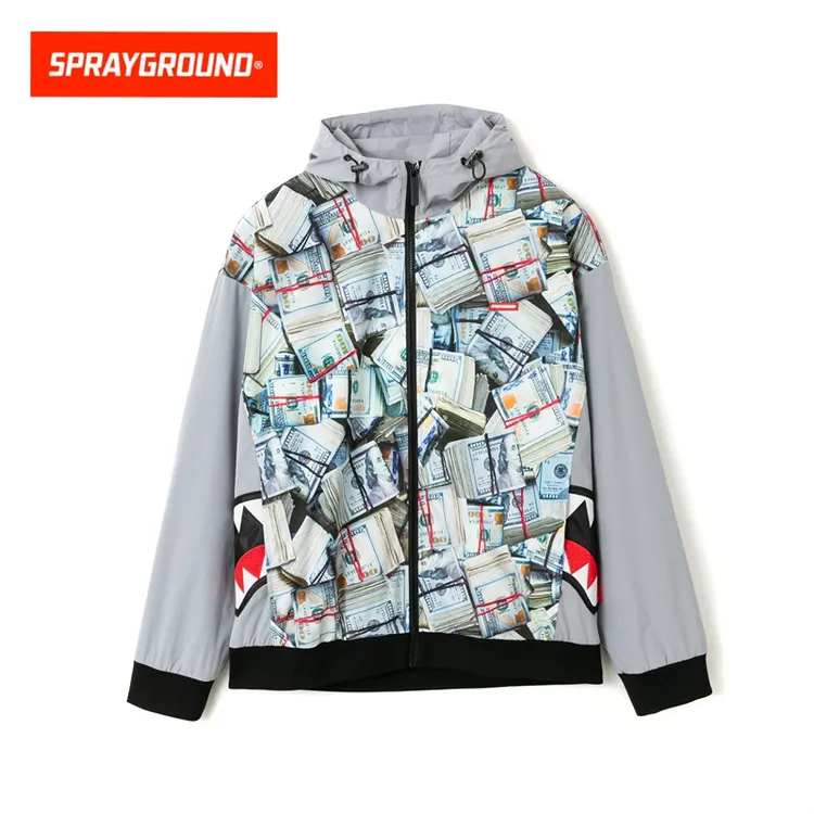 SPRAYGROUND鲨鱼嘴外套夹克潮流印花宽松男士春季新款JM W0721106