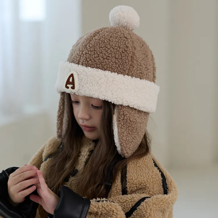 儿童帽子秋冬季男童雷锋帽女宝宝加厚保暖骑车防风护耳毛绒套头帽